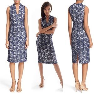 Alice + Olivia Jacki V-Neck Sleeveless Lace Sheath Dress ( Size 6 )